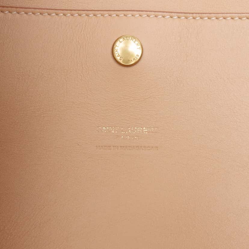 Saint Laurent Raffia Embroidered Logo Tote Beige Very good condition - Box View