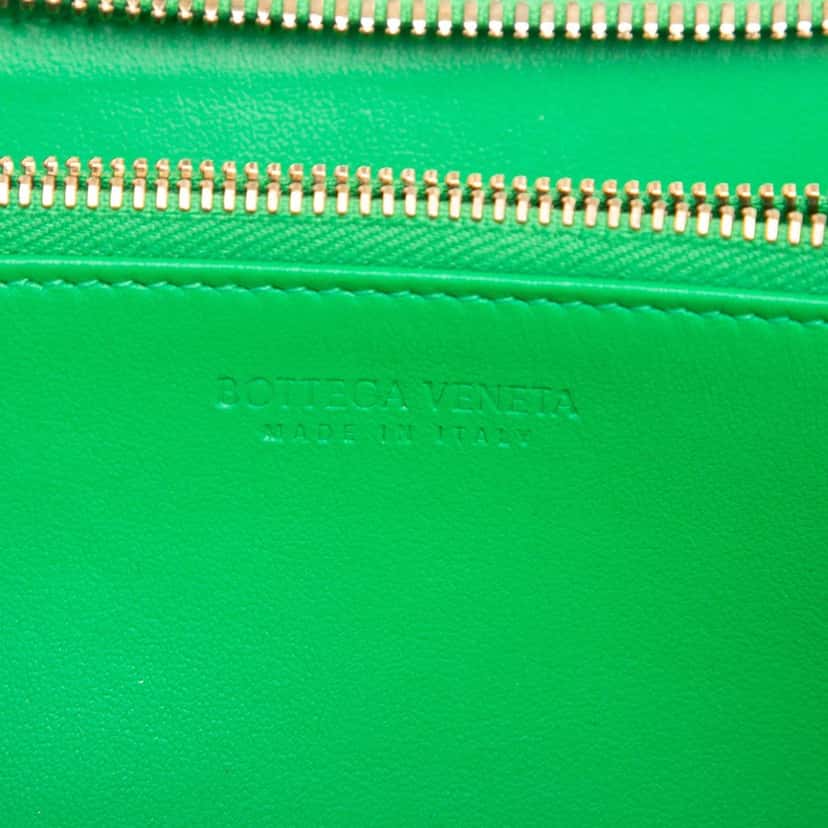 Bottega Veneta Nappa Intrecciato Zip Around Wallet Green Leather Very good condition - Box View