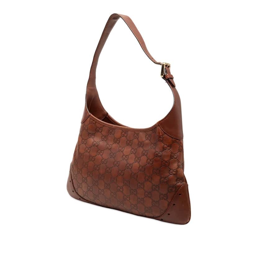 Gucci Guccissima Punch Shoulder Bag Brown Leather Very good condition - Back View