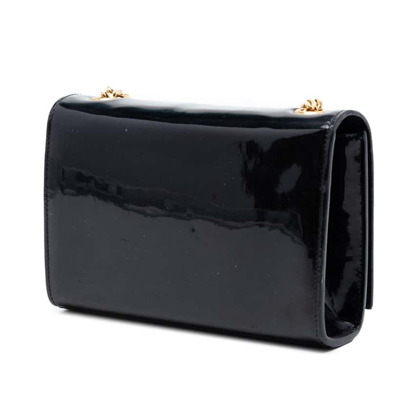 Saint Laurent Small Patent Classic Monogram Kate Tassel Crossbody Black Leather Very good condition - Back View
