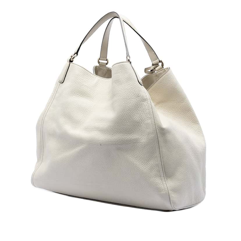 Gucci Large Leather Soho Cellarius Tote White Leather Very good condition - Back View