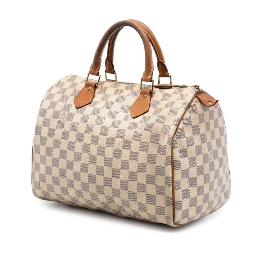 Louis Vuitton Damier Azur Speedy 30 White Very good condition - Back View