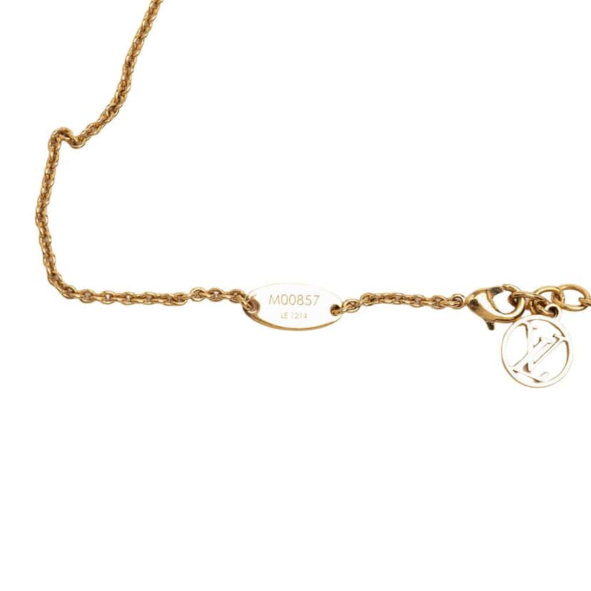 Louis Vuitton Gold Plated Essential V Necklace Gold Metal Very good condition - Box View