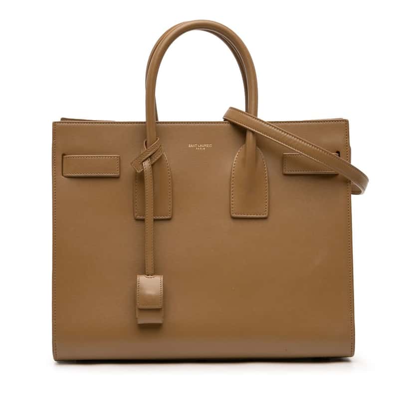 Saint Laurent Small Leather Sac De Jour Satchel Brown Leather Very good condition - Front View