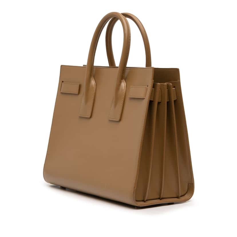Saint Laurent Small Leather Sac De Jour Satchel Brown Leather Very good condition - Back View