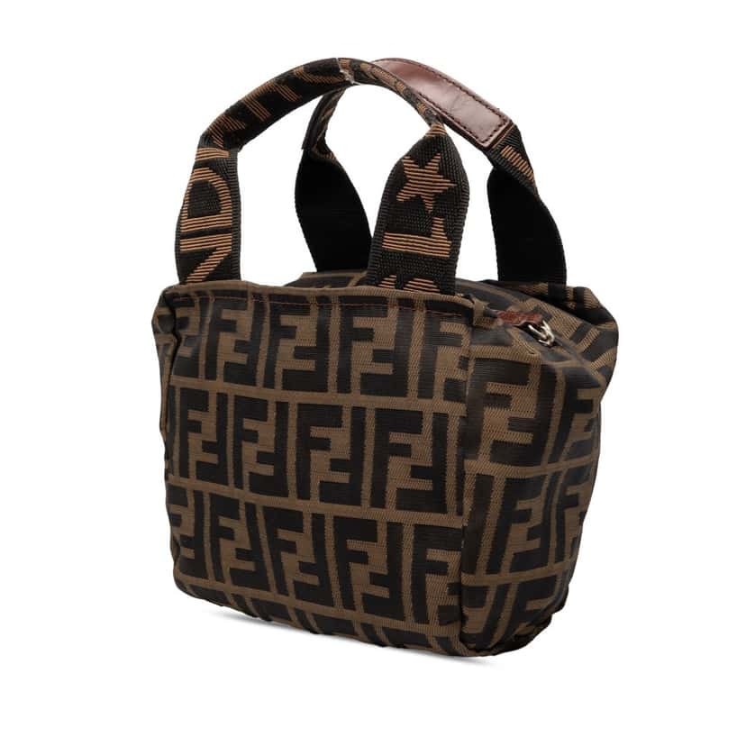 Fendi Mini Zucca Canvas Handbag Brown Very good condition - Back View