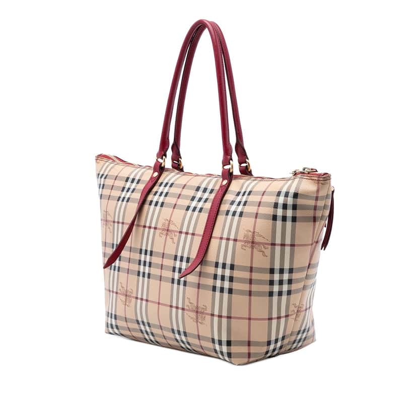 Burberry Medium Haymarket Check Coated Canvas Salisbury Tote Beige Very good condition - Back View
