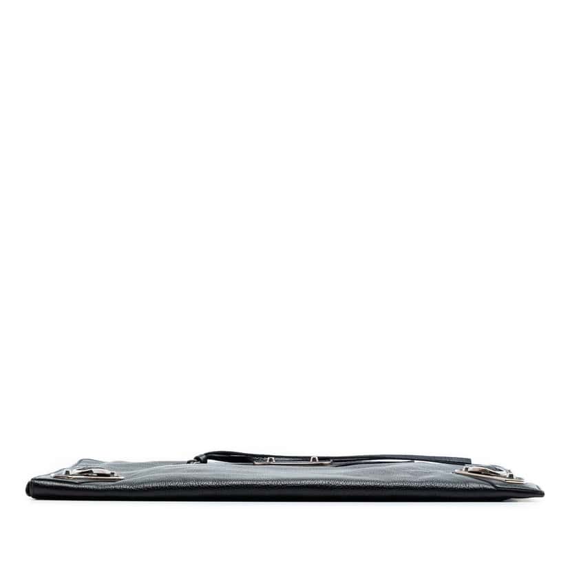 Balenciaga Goatskin Motocross Classic Metallic Edge Clutch Black Leather Very good condition - Inside View