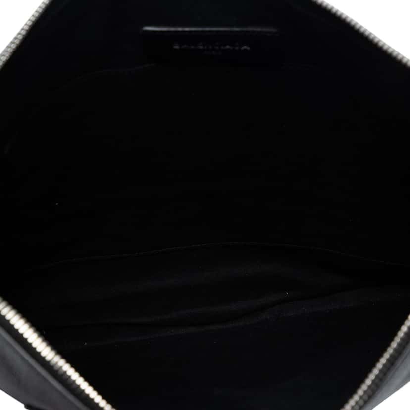 Balenciaga Goatskin Motocross Classic Metallic Edge Clutch Black Leather Very good condition - Model View