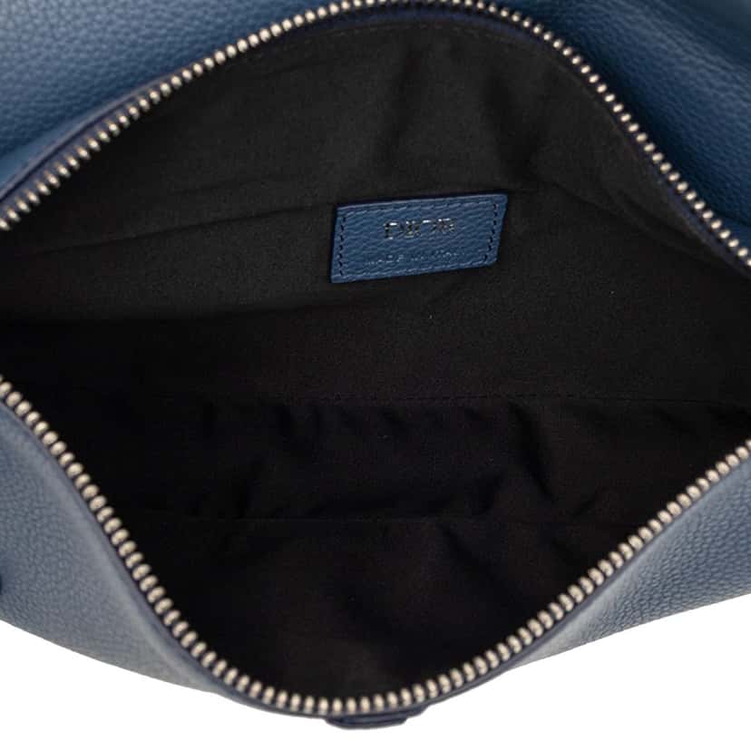 Dior Grained Calfskin Saddle Crossbody Blue Leather Very good condition - Model View