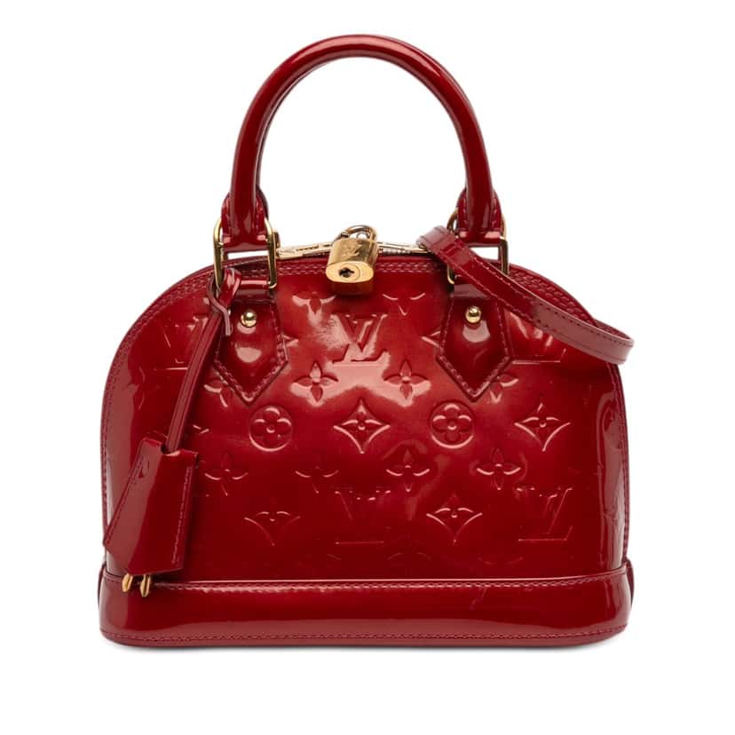 Louis Vuitton Monogram Vernis Alma BB Red Leather Very good condition - Front View