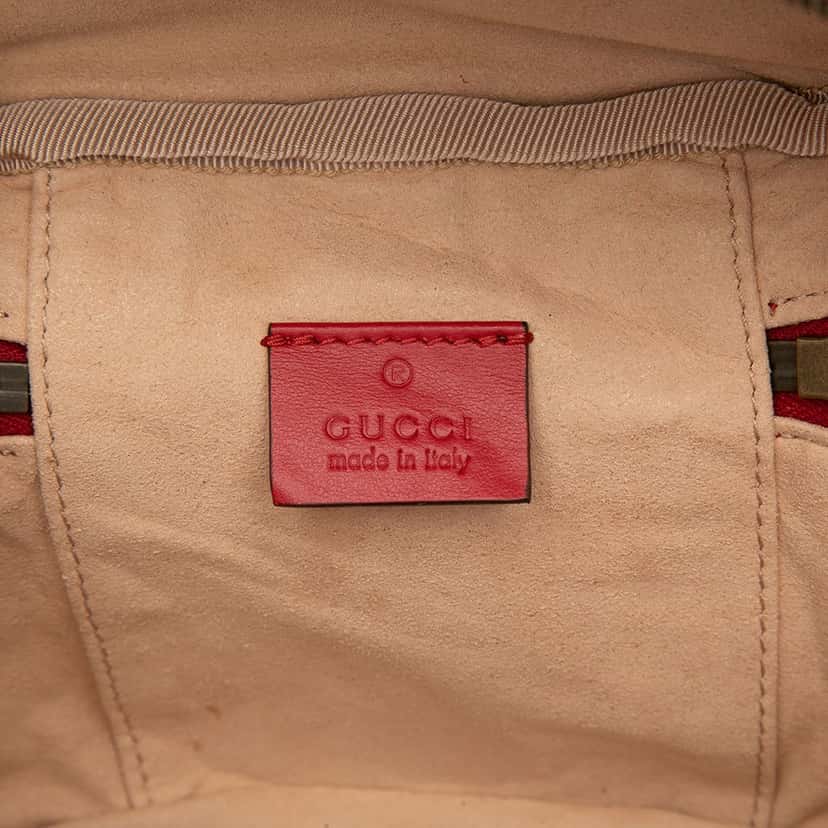 Gucci Mini GG Marmont Matelasse Calfskin Round Backpack Red Leather Very good condition - Box View