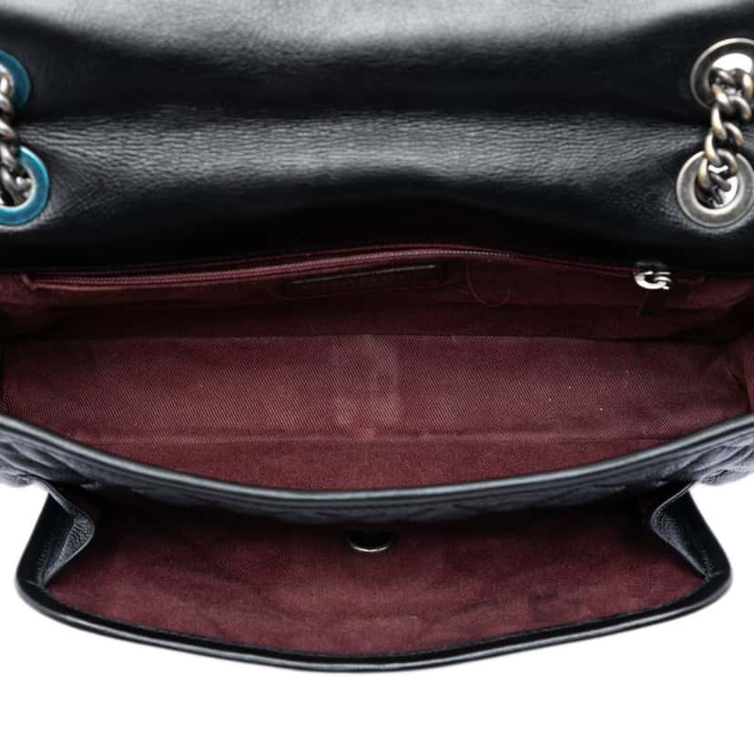 Chanel Medium Quilted Calfskin French Riviera Flap Black Leather Very good condition - Model View