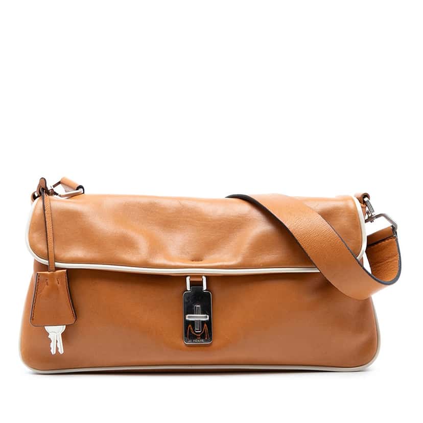 Prada Leather Shoulder Bag Brown Leather Very good condition - Front View