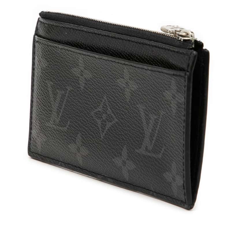 Louis Vuitton Monogram Eclipse Taigarama Coin Card Holder Black Very good condition - Back View