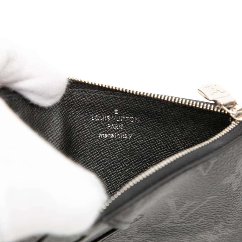 Louis Vuitton Monogram Eclipse Taigarama Coin Card Holder Black Very good condition - Box View
