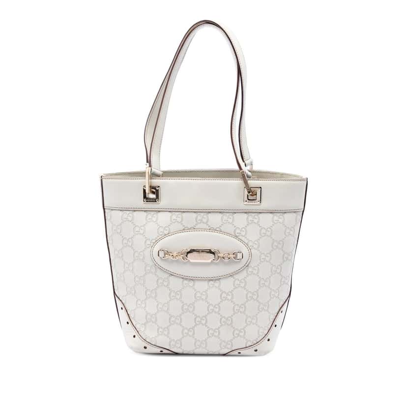 Gucci Mini Guccissima Punch Tote White Leather Very good condition - Front View