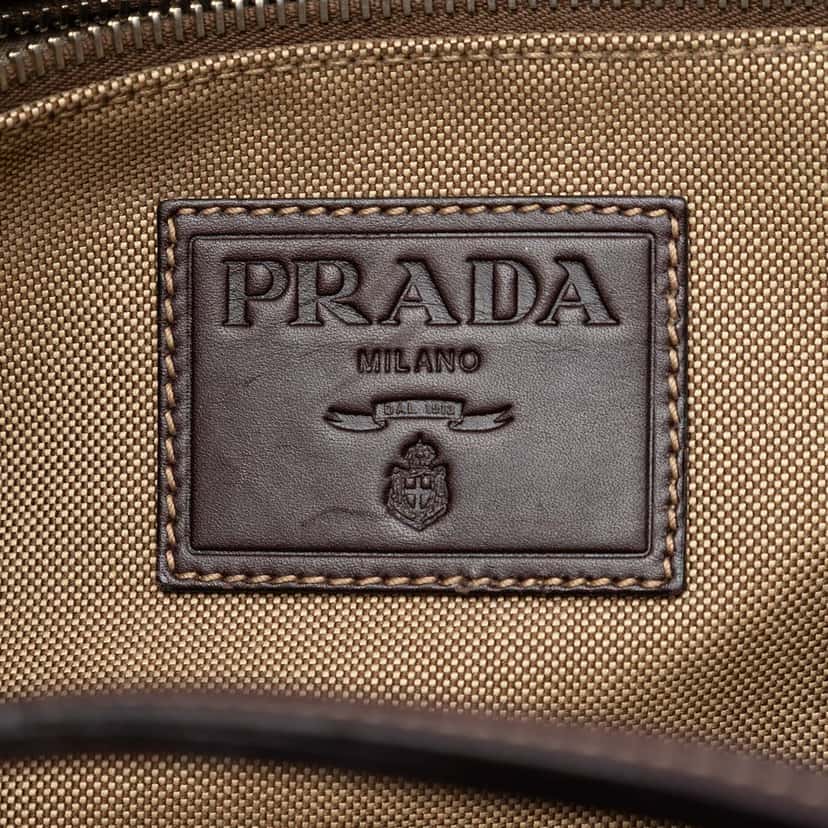 Prada Canvas Canapa Logo Tote Brown Very good condition - Box View