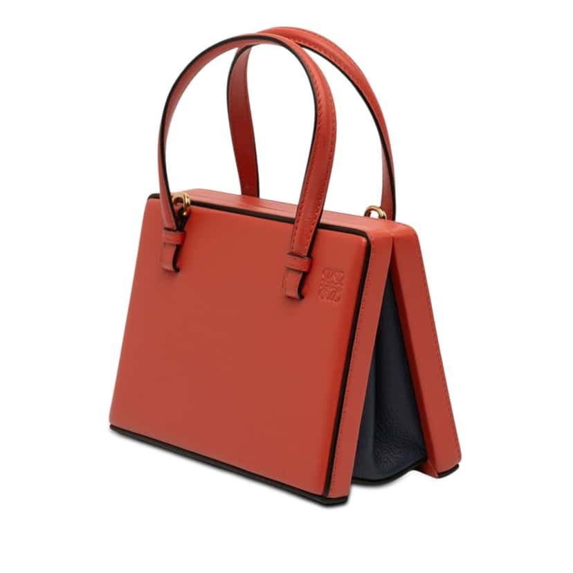 Loewe Small Leather Tokyo Postal Top Handle Bag Orange Leather Very good condition - Back View