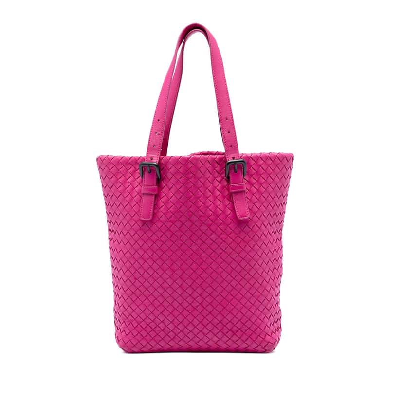 Bottega Veneta Nappa Intrecciato Tote Pink Leather Very good condition - Front View