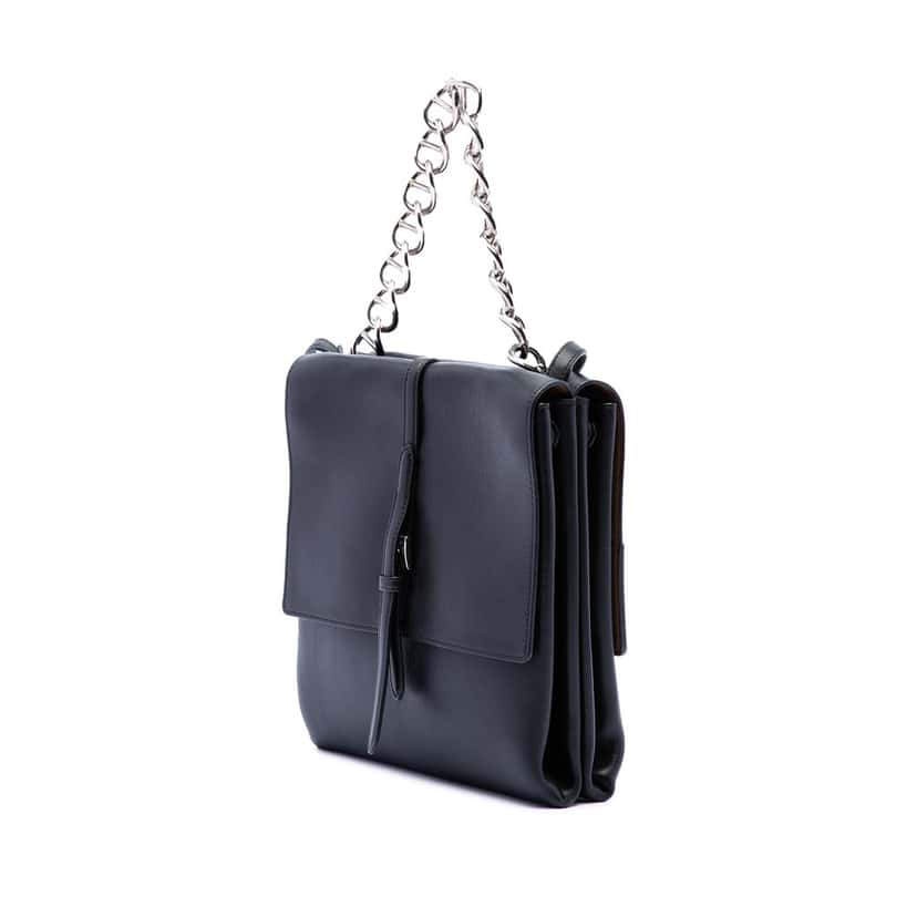 Prada Soft Calf Double Turnlock Satchel Black Leather Very good condition - Back View