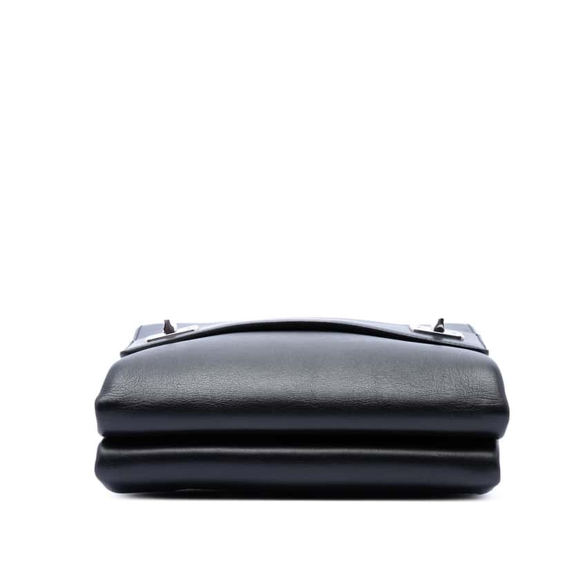 Prada Soft Calf Double Turnlock Satchel Black Leather Very good condition - Inside View