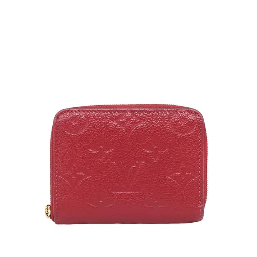 Louis Vuitton Monogram Empreinte Zippy Coin Purse Red Leather Very good condition - Front View