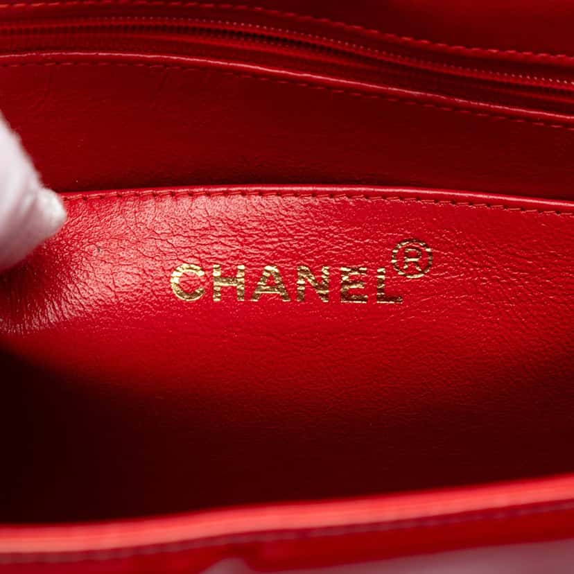 Chanel CC Patent Chain Top Handle Flap Black Leather Very good condition - Box View