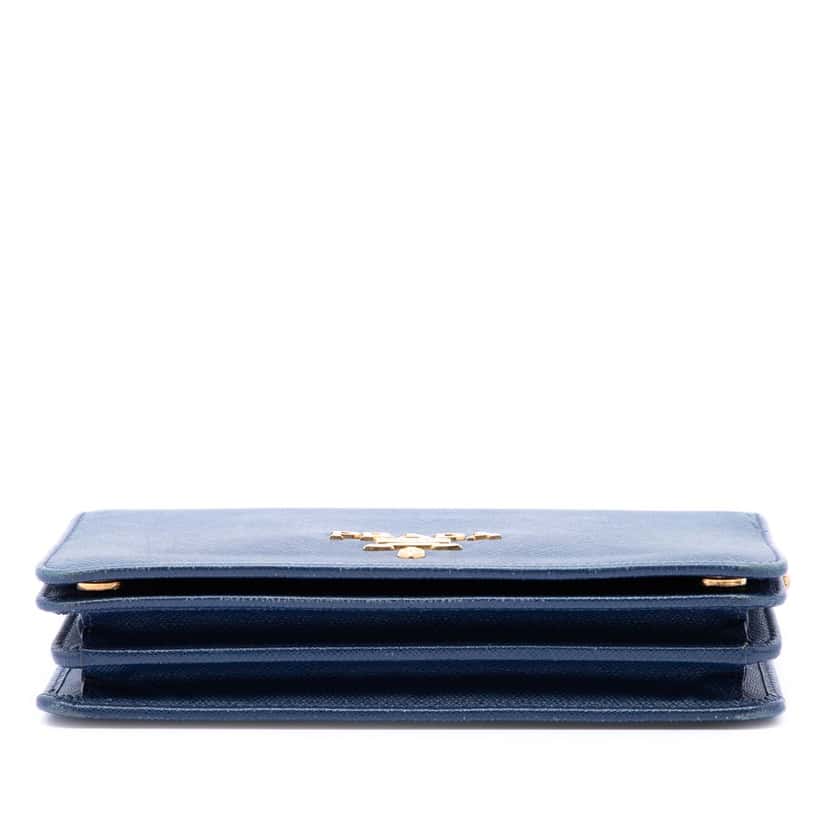 Prada Saffiano Lux Wallet on Chain Blue Leather Very good condition - Inside View