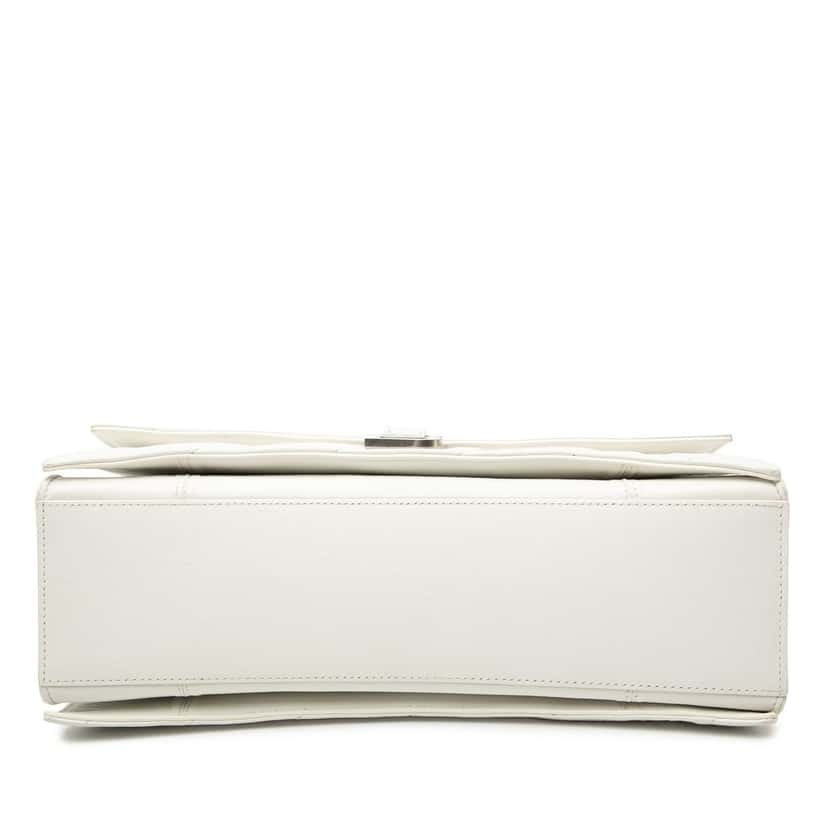 Balenciaga Medium Crushed Calfskin Chain Shoulder Bag White Leather Very good condition - Inside View