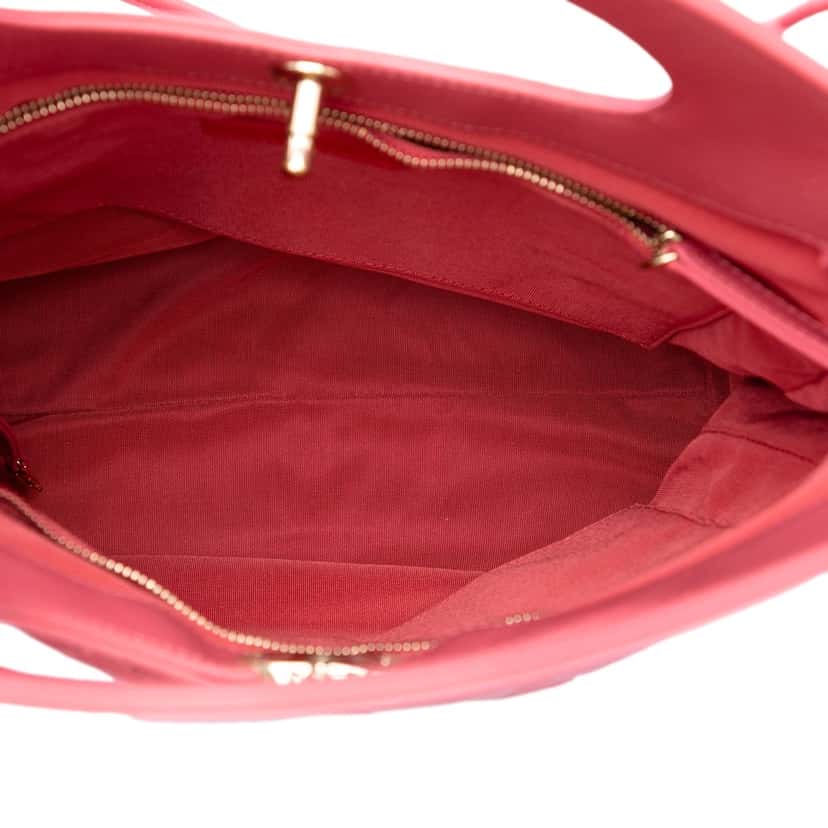 Chanel Small Quilted Shiny Aged Calfskin 31 Shopping Bag Pink Leather Very good condition - Model View