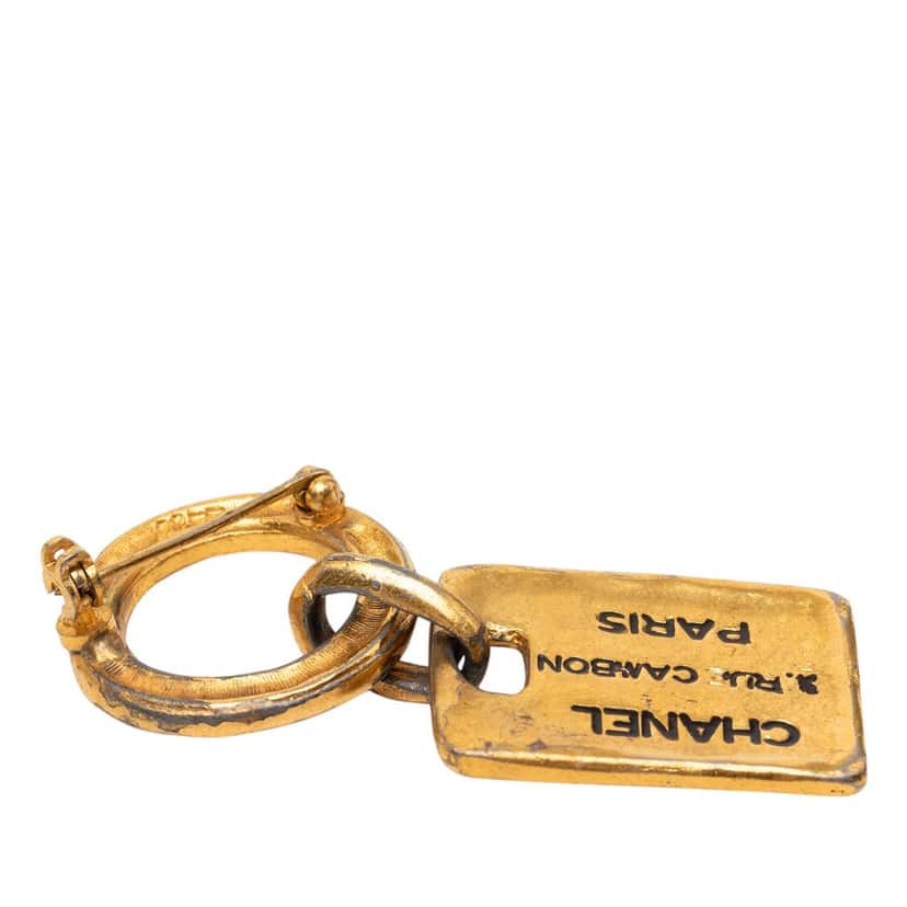 Chanel Gold Plated Rue Cambon Tag Brooch Gold Metal Very good condition - Inside View