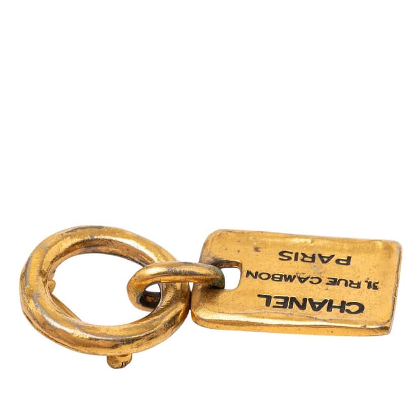 Chanel Gold Plated Rue Cambon Tag Brooch Gold Metal Very good condition - Model View
