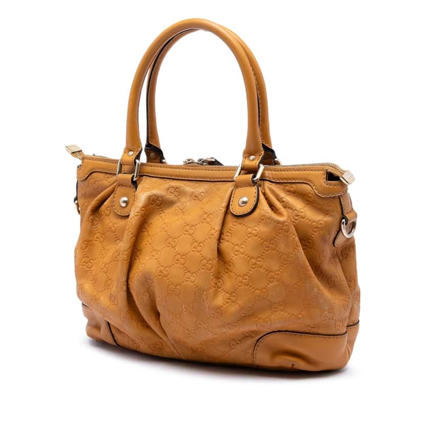 Gucci Guccissima Sukey Satchel Yellow Leather Good condition - Back View
