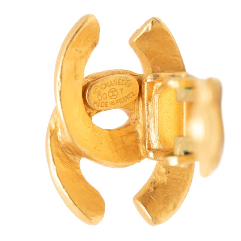 Chanel Gold Plated CC Clip On Earrings Gold Metal Very good condition - Inside View