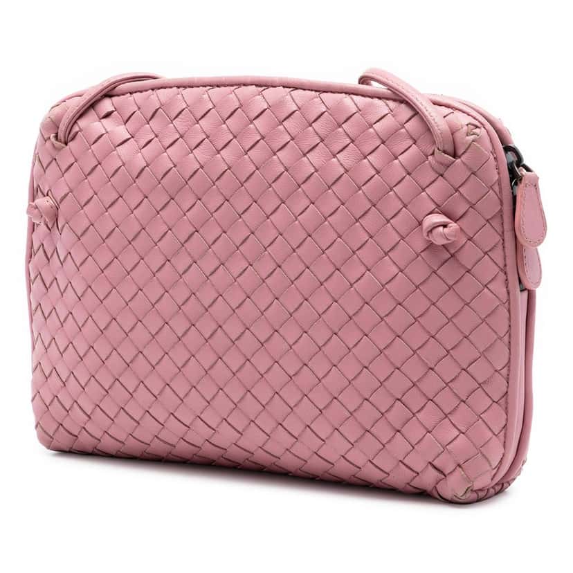 Bottega Veneta Nappa Intrecciato Nodini Crossbody Pink Leather Very good condition - Back View
