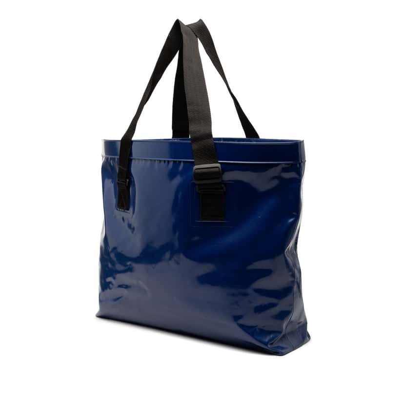 Chanel CC Vinyl Tote Blue Plastic Very good condition - Back View