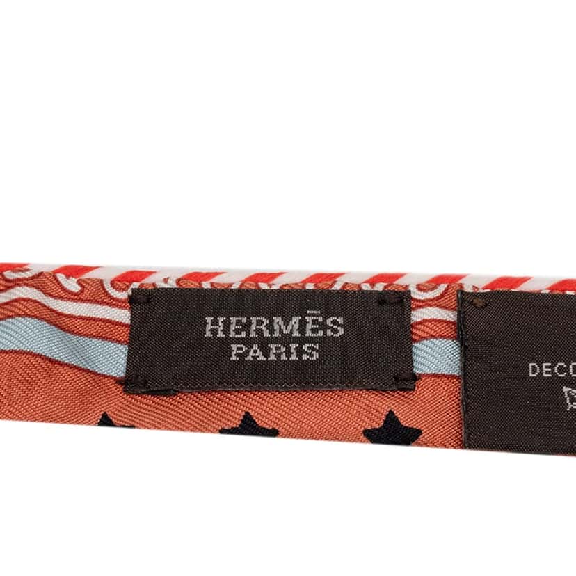 Hermès Candy Doll Silk Twilly Scarf Orange Very good condition - Inside View