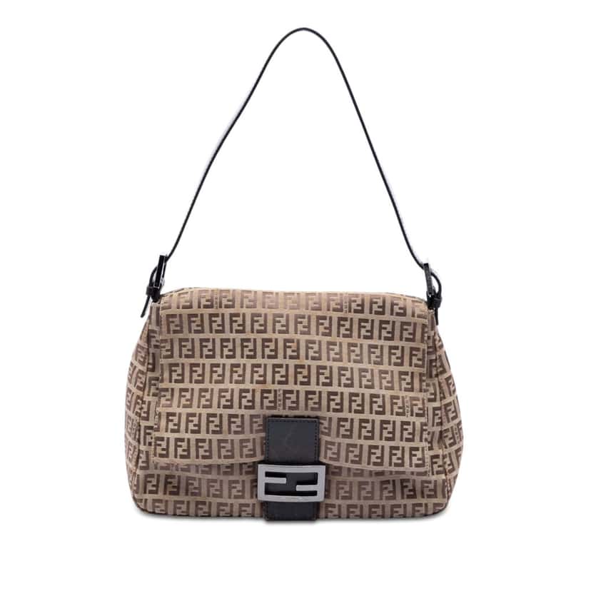 Fendi Zucchino Canvas Mamma Forever Brown Very good condition - Front View