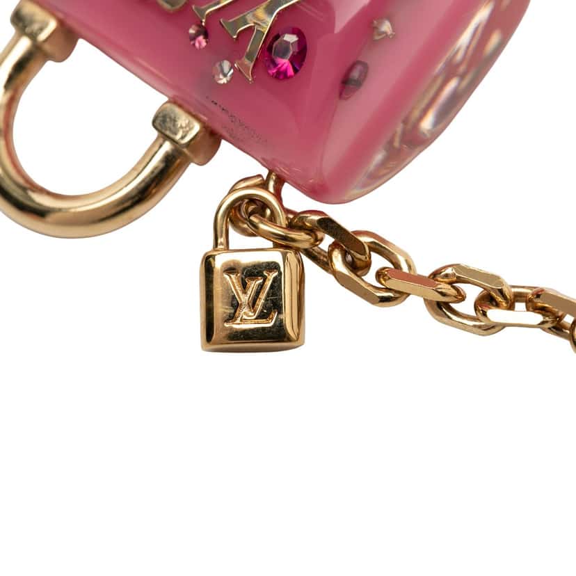 Louis Vuitton Resin Speedy Inclusion Key Holder and Bag Charm Pink Plastic Very good condition - Model View