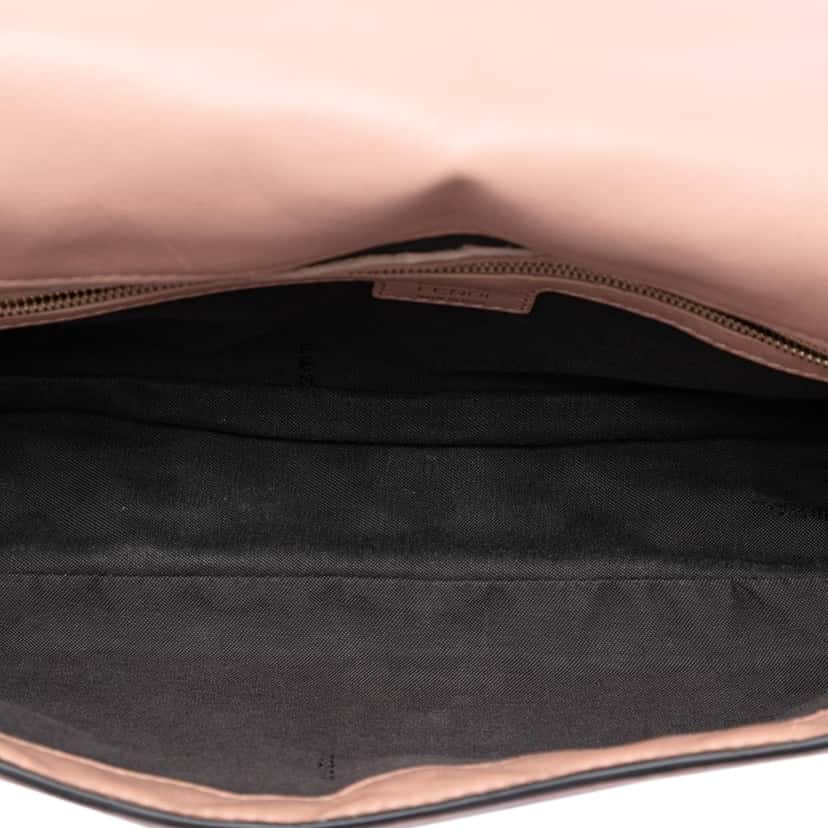 Fendi Zucca Embossed Leather Baguette Satchel Pink Leather Very good condition - Model View