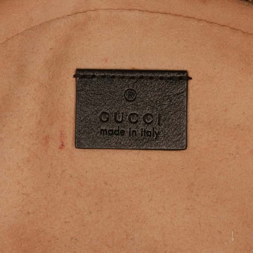 Gucci Mini GG Marmont Matelasse Leather Round Crossbody Black Leather Very good condition - Box View
