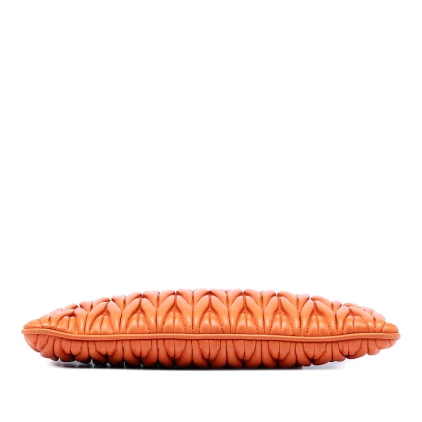 Miu Miu Matelasse Nappa Clutch Orange Leather Very good condition - Inside View