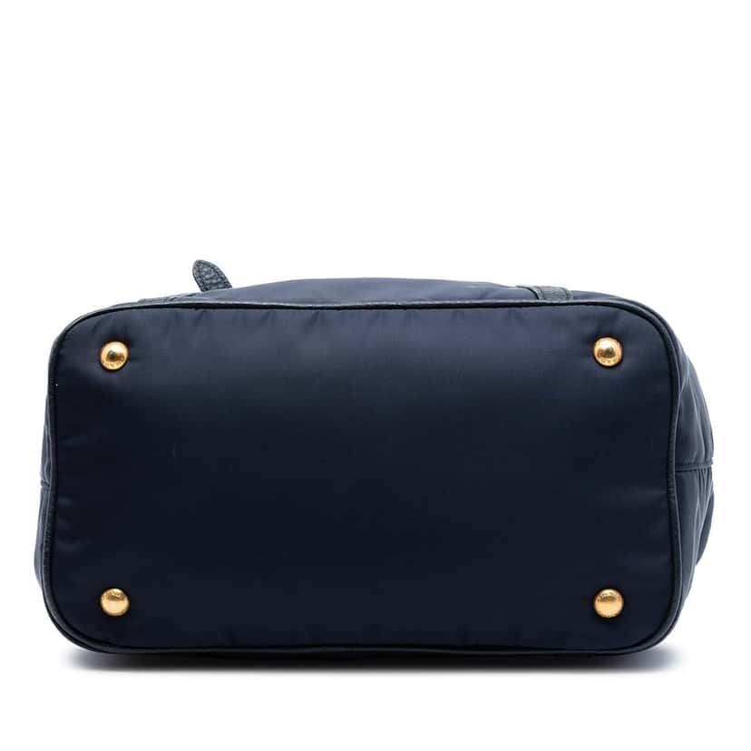 Prada Vitello Daino Trimmed Tessuto Satchel Blue Very good condition - Inside View