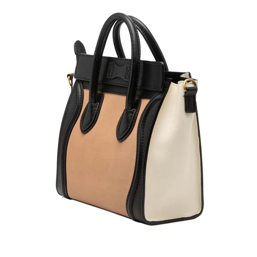 Celine Nano Tricolor Leather Luggage Tote Brown Leather Very good condition - Back View