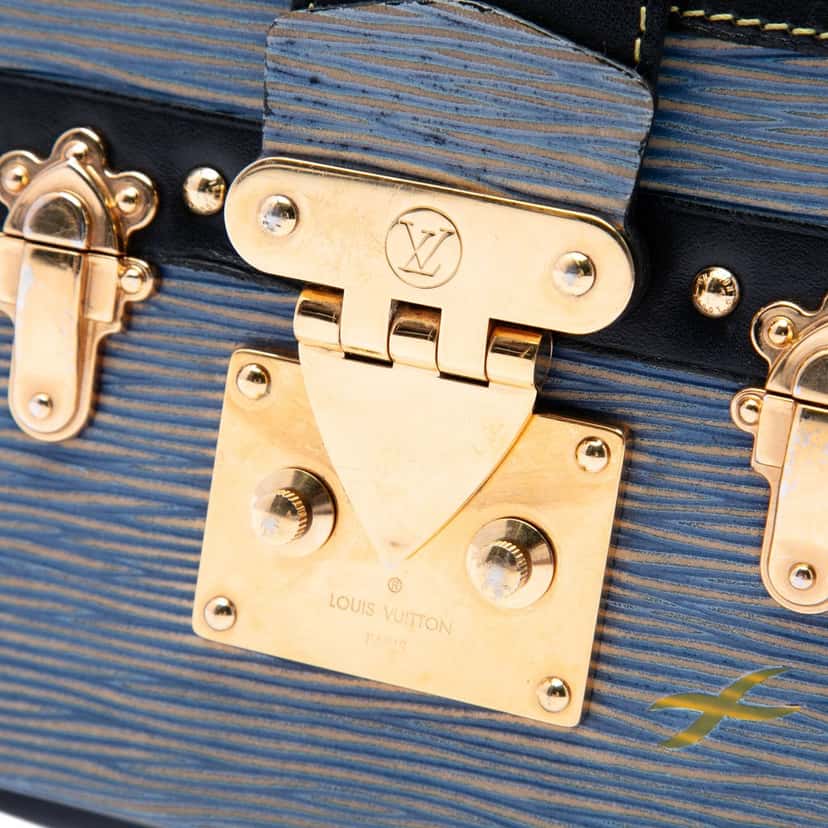Louis Vuitton Epi Denim Petite Malle Blue Leather Very good condition - Box View