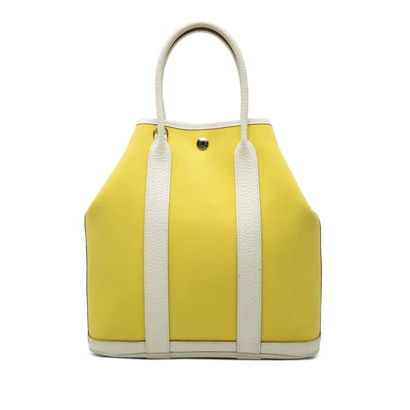 Hermès Toile and Negonda Garden File 28 Yellow Very good condition - Front View