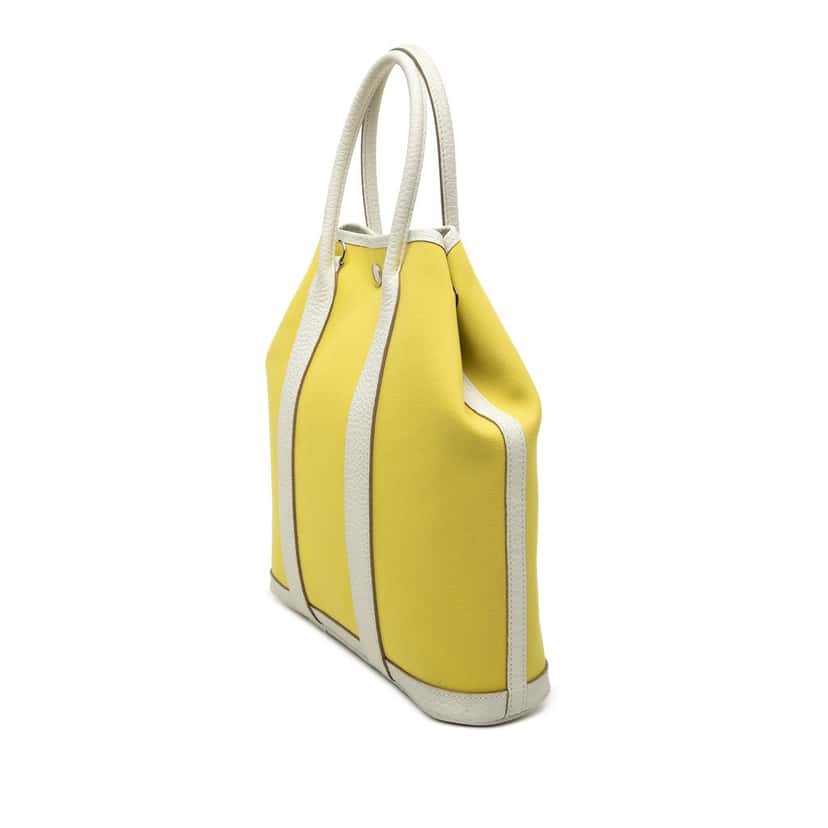 Hermès Toile and Negonda Garden File 28 Yellow Very good condition - Back View
