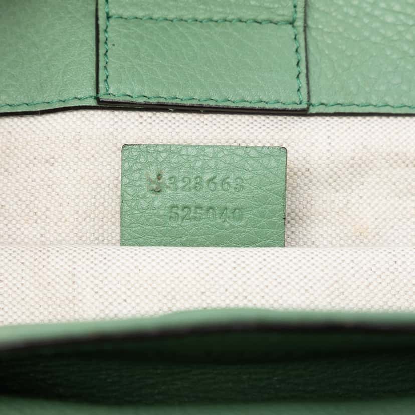 Gucci Tall Leather Bamboo Shopper Tote Green Leather Very good condition - Box View