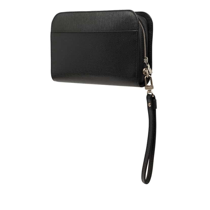 Louis Vuitton Taiga Pochette Baikal Black Leather Very good condition - Back View